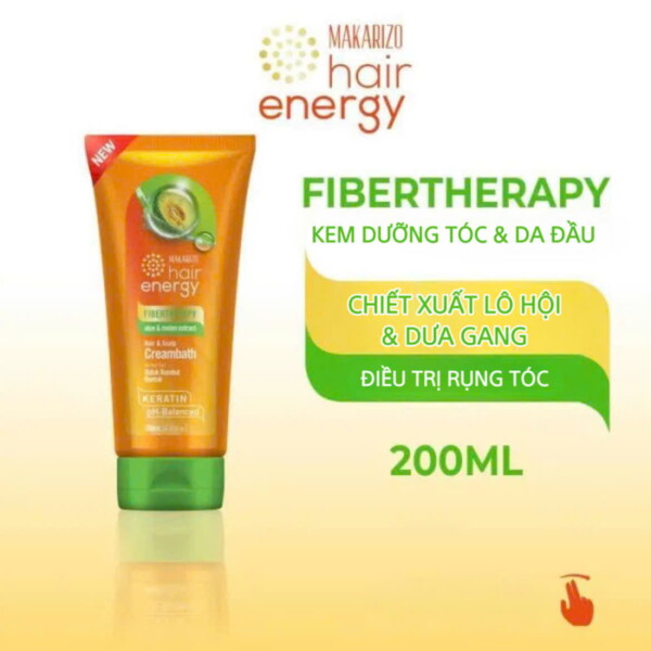 Kem Ủ Dưỡng Tóc & Da Đầu Makarizo Hair Energy Creambath – Aloe & Melon Extract 200ml
