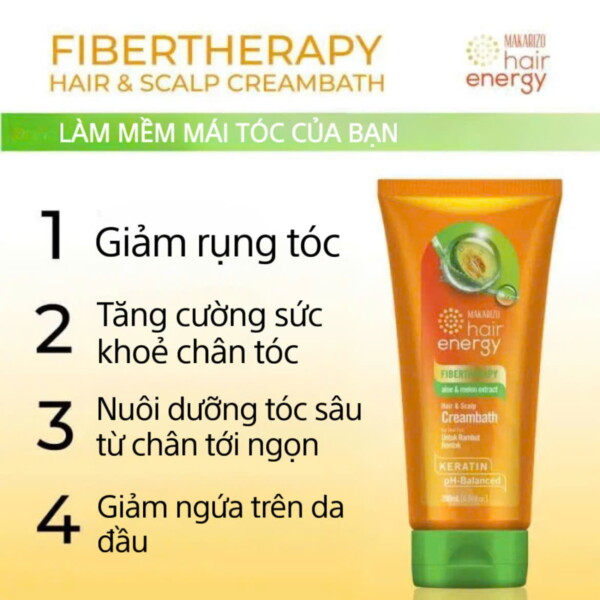 Kem Ủ Dưỡng Tóc & Da Đầu Makarizo Hair Energy Creambath – Aloe & Melon Extract 200ml