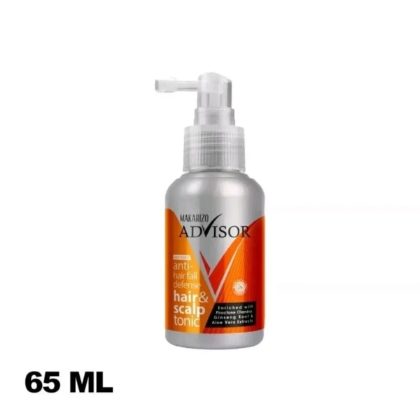 Xịt dưỡng tóc & da đầu Makarizo Advisor Hair & Scalp Tonic 65mL – 2 trong 1 cho tóc rụng và gàu / Ngăn rụng tóc / Chăm sóc tóc / Điều trị tóc / Hair Treatment